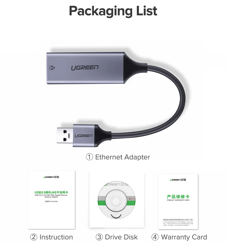 Wholesale Ugreen Usb Ethernet Adapter Usb 3.0 1000m Network Card To Usb ...