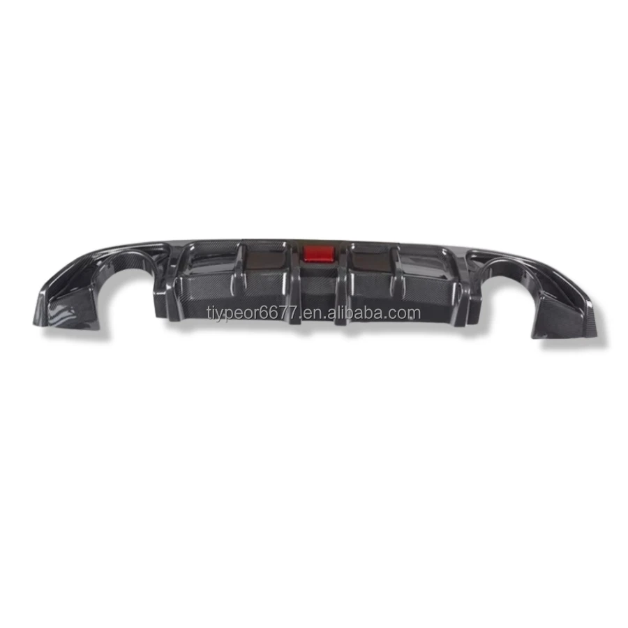  glossy black rear diffuser lip with led light for 2017   2020 infiniti q60-6