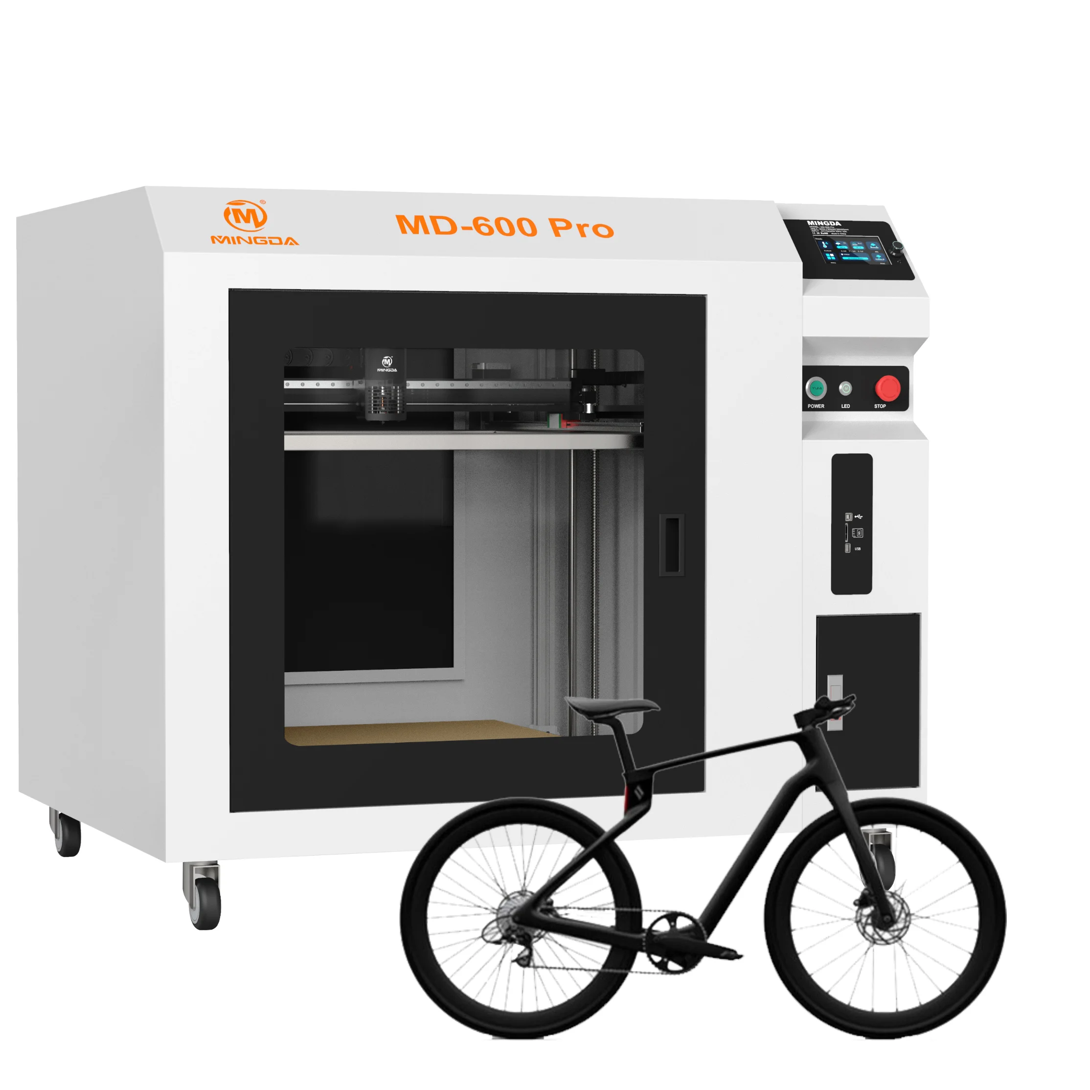 Mingda fast print auto leveling PA12 FDM nylon CF industry large big Carbon Fiber life size 3d printer for bike parts