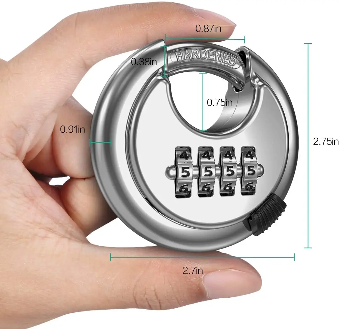 Garage Outdoor Fence Shed Storage Unit Trailer Zinc Alloy Combo Gate Round 4 Combination Digit Disc Padlock