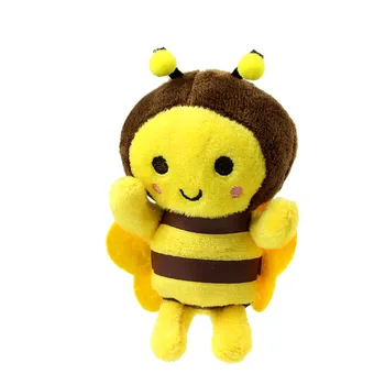 HOT Bee Plush keychains toys Stuffed Cartoon Animal Honeybee Cute Mini Doll Soft Decor Bee Happy plush keychain Children Gift