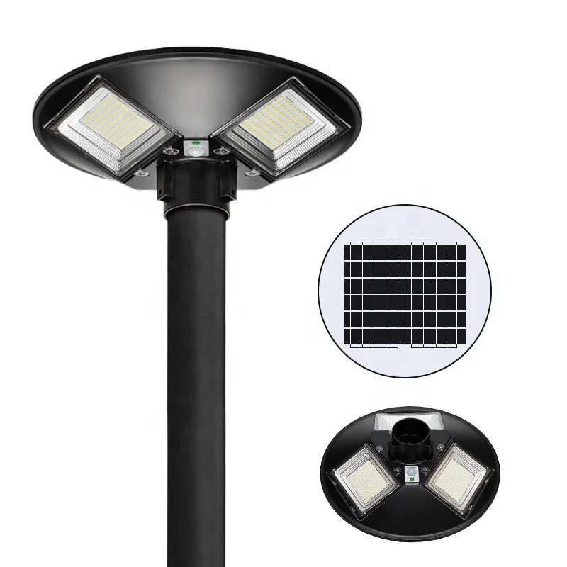 Solar Powered Street Light 300W Solar Light UFO With Remote Rechargeable 9-12M Installation