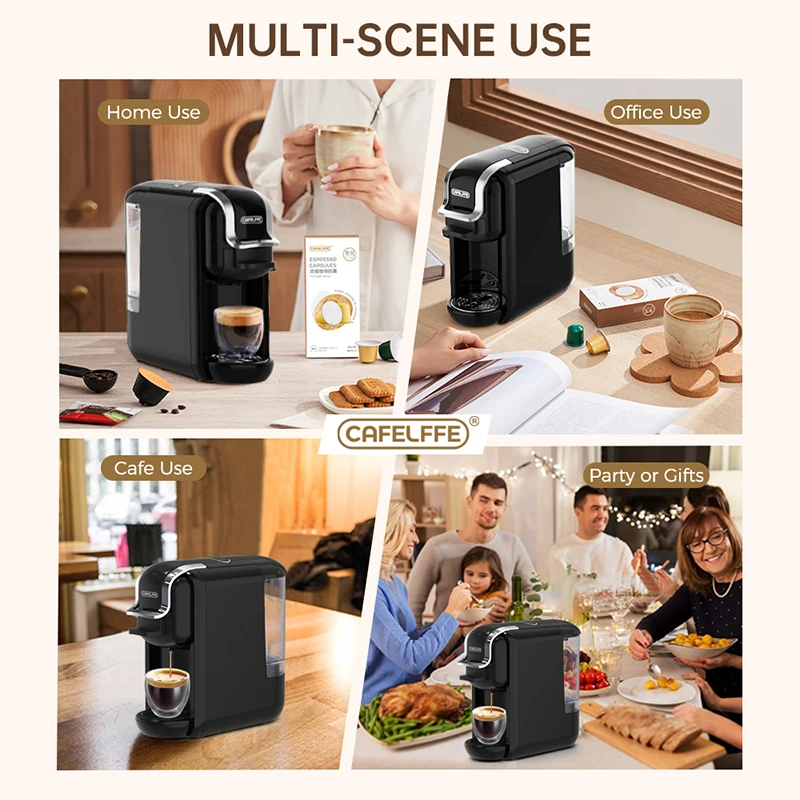 Cafelffe コーヒーメーカー4in 1 カプセル19ばーる CAFELFFE Coffee Maker 4-In-1 Capsule Coffee Machine 19 Bar