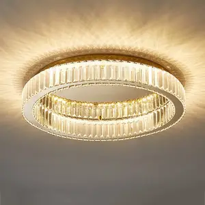 Modern Style Fixture Ceiling Light Luxury Round Crystal Chandelier Ceiling Light for Indoor Bedroom Home Lighting