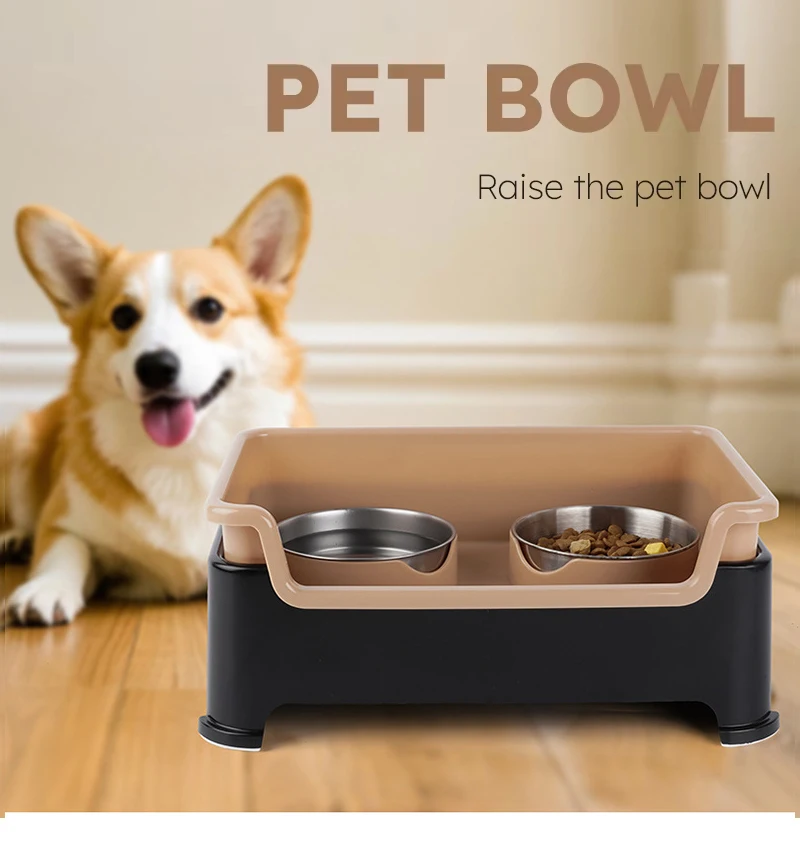 Pet Bowl Stainless Steel Dog Bowl Anti-upset Life  Pet Double Stainless Steel Cat Bowl Wholesale details