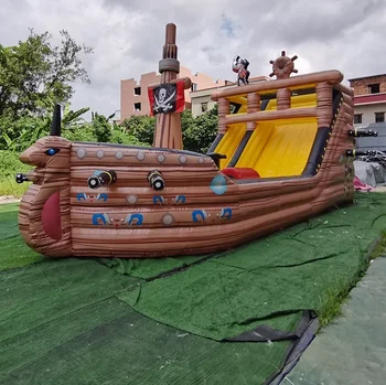 Pirate Ship Giant Inflatable Slide Bouncer House Toboggan Gonflable Combo Slide For Sale