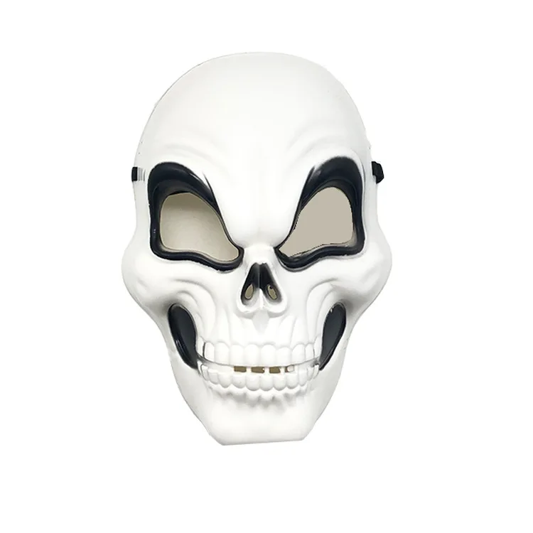 KHIRY Máscara De Esqueleto De Media Cara | Mandíbula Móvil Y Diadema Ajustable | Resina Ecológica De 17x15 Cm | Ideal Para Halloween Y Cosplay