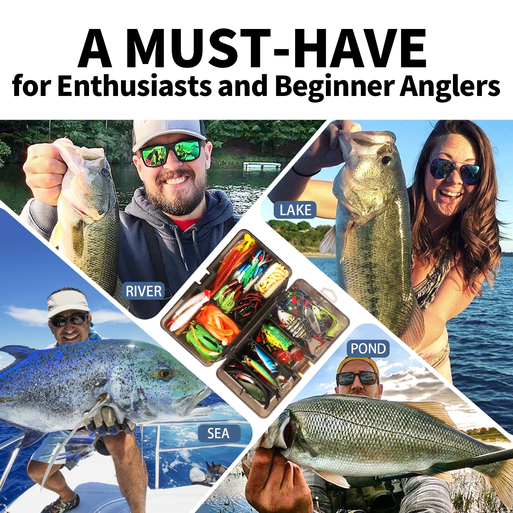 Truscend Wholesaler Supplier 340pcs Fishing Lure Starter Kit Including