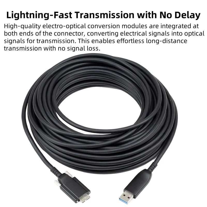 USB 3.0 Type-A to Micro B Hybrid Active Optical Fiber Industrial Camera with Double Screw-Fiber Optic Equipment