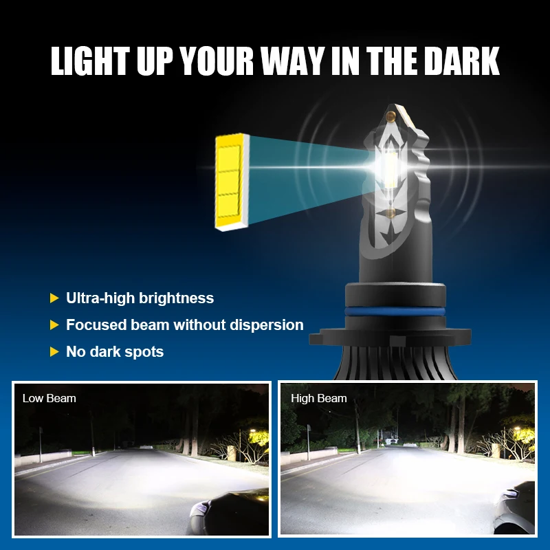 2023 Newest Model CSP 1860 Chip LED Headlight K30 Car Bulb 16000LM Canbus 6000K H3 H4 H7 H11 H13 H16 HB3 Led Headlights for Car