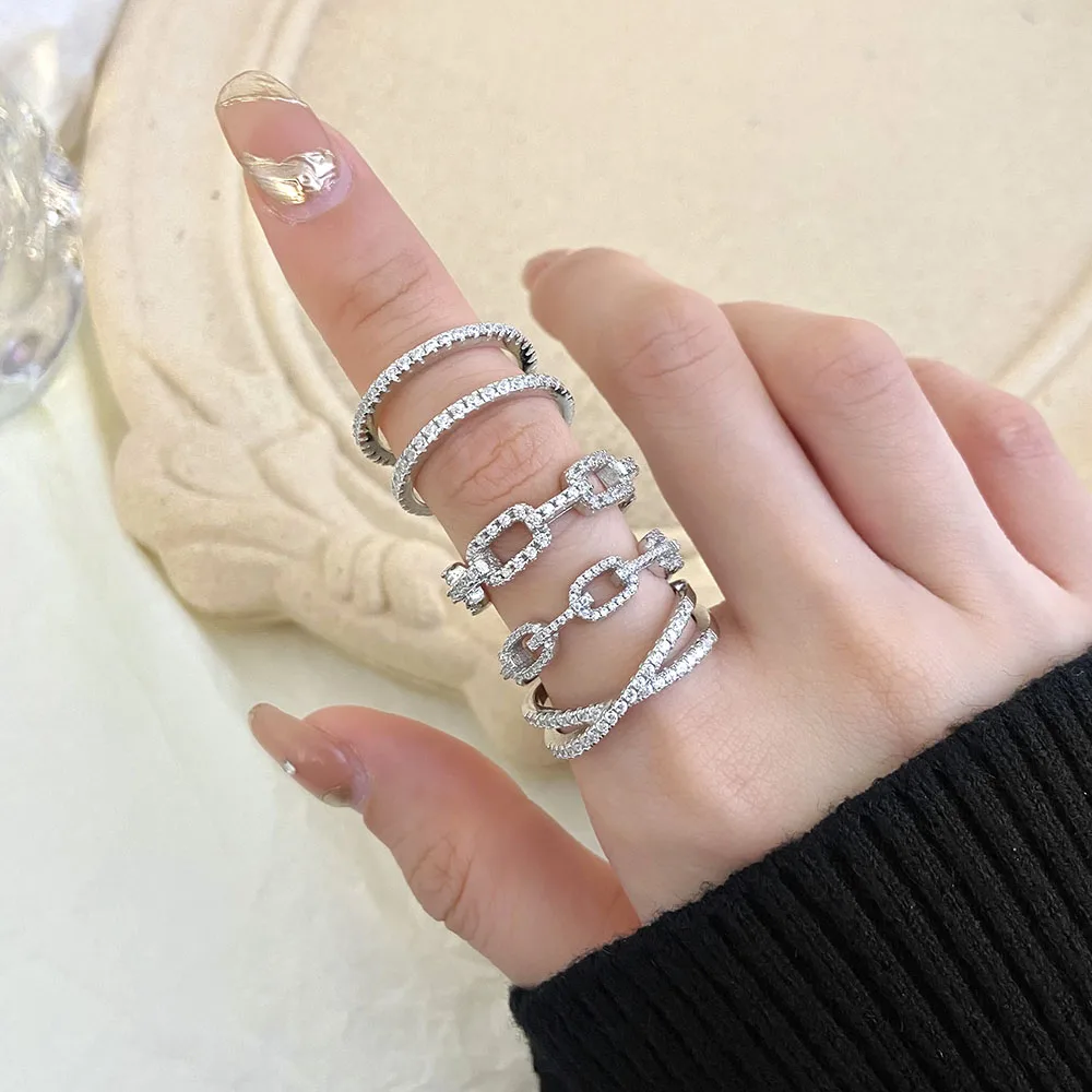 FOXI Pure 925 Silver Rings - Ready to Ship Hollow Out Band