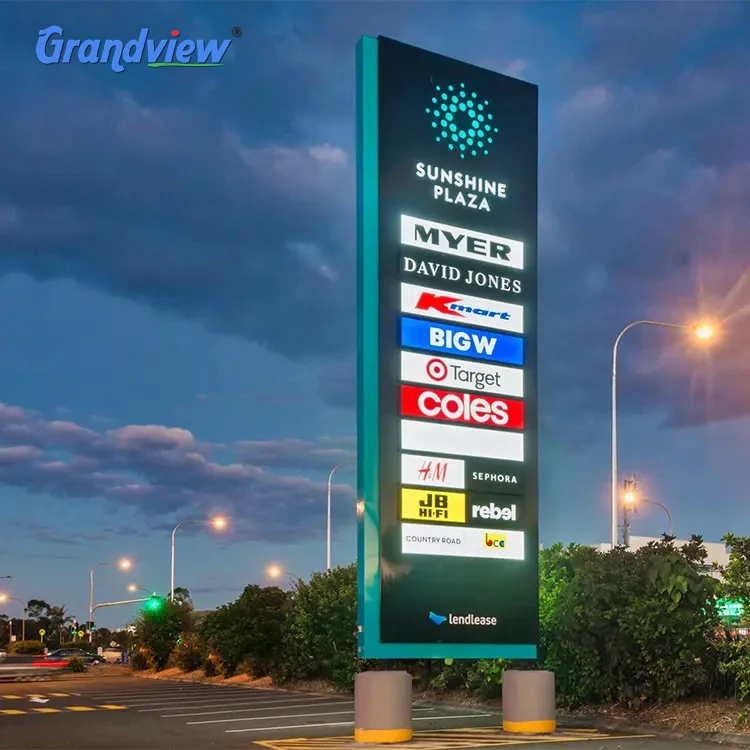 Metal Way Finding Pylon Sign Street Direction Information Guide Post Pylon Sign