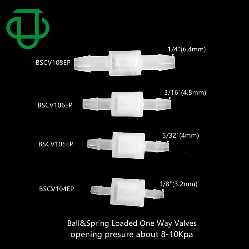 Valvole Di Non Ritorno 4mm - 5 Pezzi, Plastica, Per Acqua, Aria, Carburante