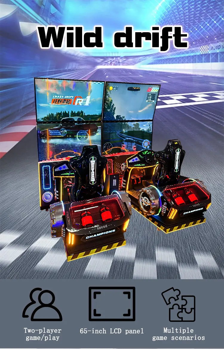 Funpark New Design Coin Operated Arcade Car Racing Game Machine Indoor Amusement Arcade for Game Center factory