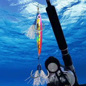 For Bestseller Iron Plate Double Hook Lure with Strong Pulling Power & Corrosion-Resistant for Sea & Boat Fishing – Hooks – view 2
