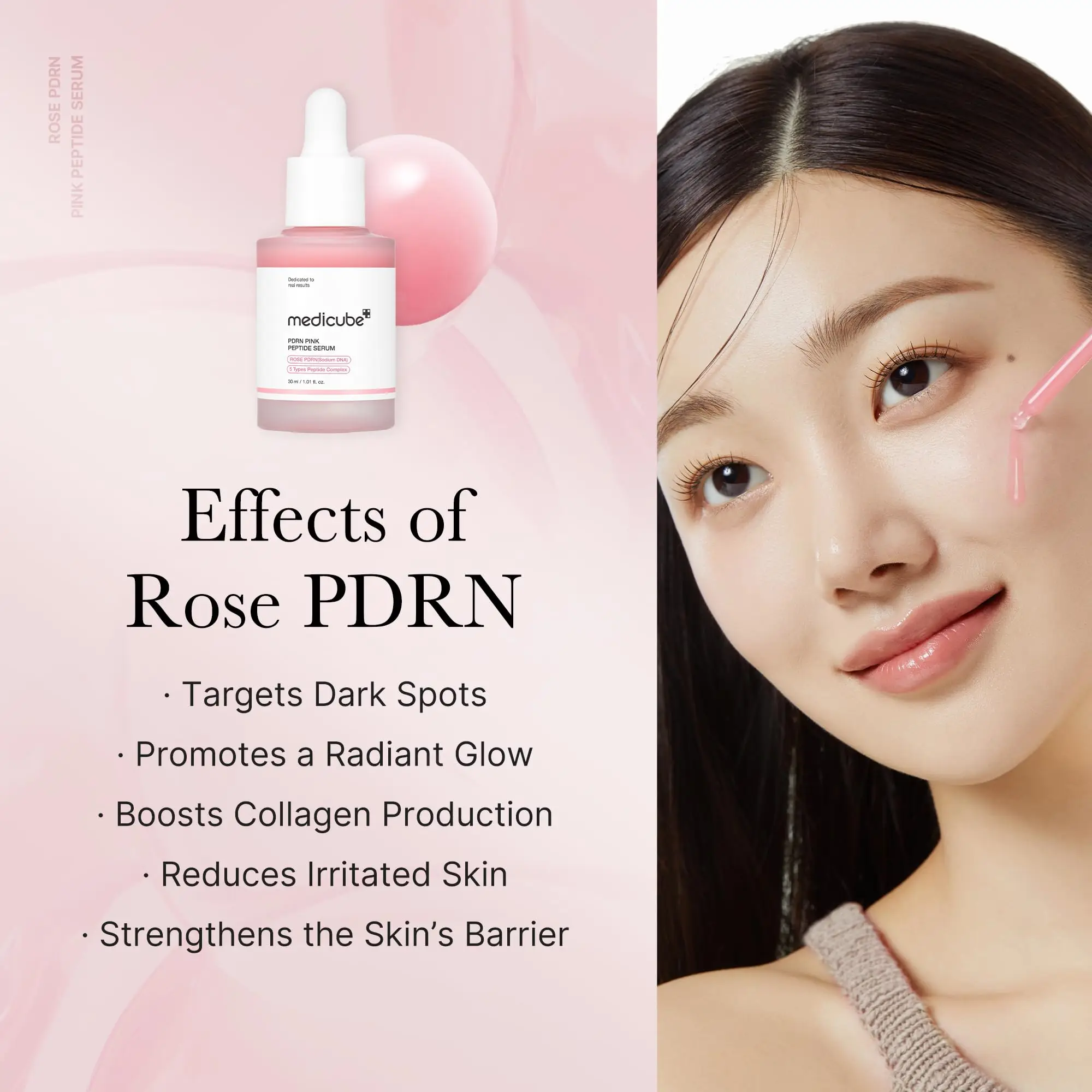 Wholesale Customized Same Medicube PDRN Pink Peptide Serum Korea Vegan Skincare Hydrating Moisturizing Firming Even Skin Tone