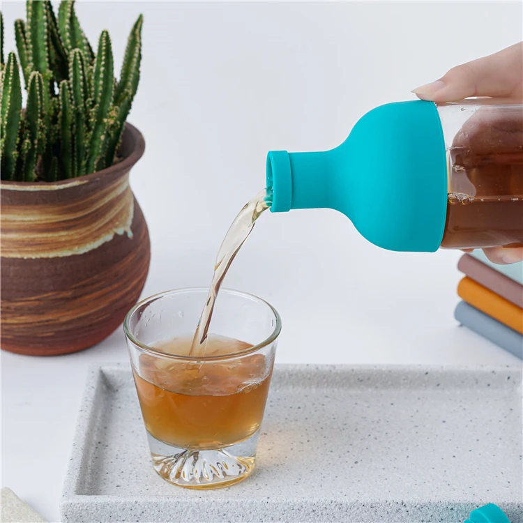 Personalized 750Ml Clear Cold Brew Coffee Tea Bottle Borosilicate Glass Drinking Water Bottle With Tea Infuser