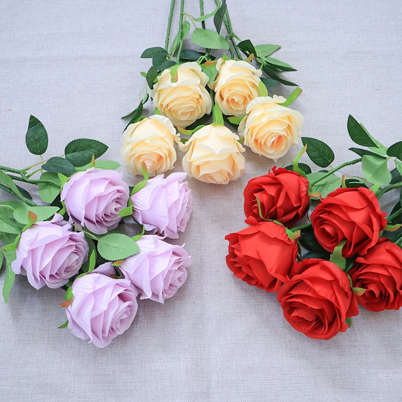 Cheap Wholesale Artificial Rose Flower Artificial Silk Roses With Stem