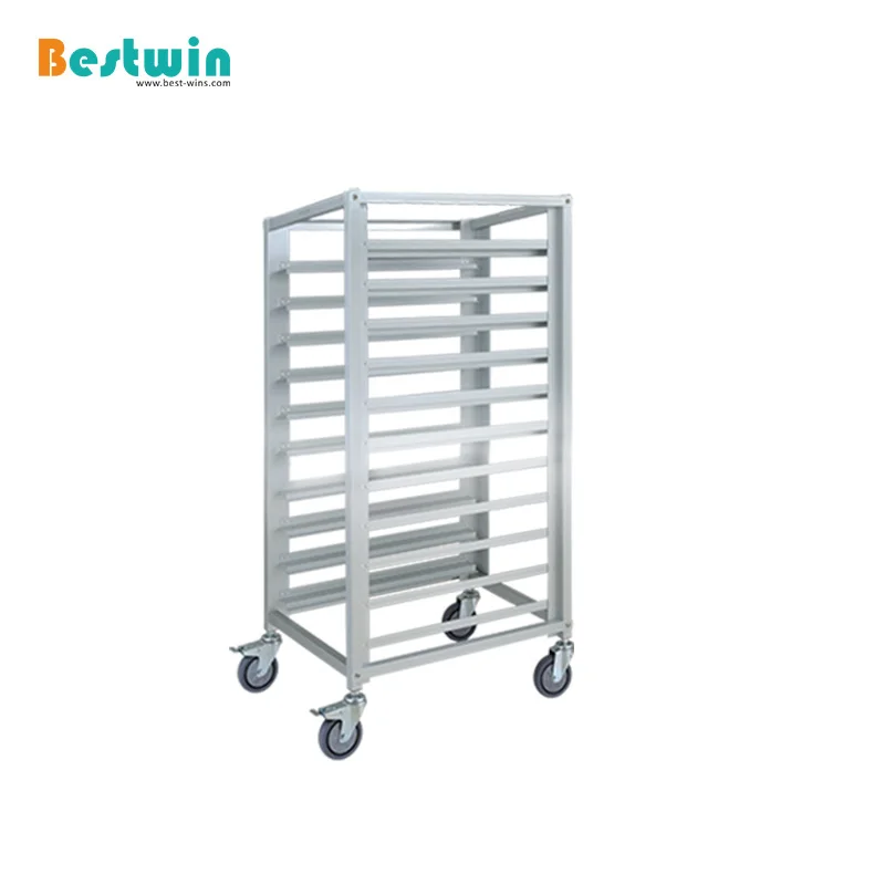 
9/15/18-Tier Dual Purpose Aluminum Bread Cooling Baking Tray Sheet Pan Rack Gastronorm GN Pan Bakery Trolley 