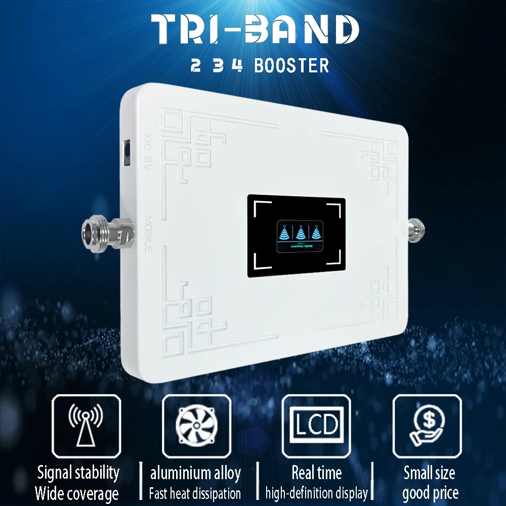 SignalSmith Универсальный трехдиапазонный 900 1800 2100 МГц 2 3 4 г алюминиевый сплав мобильного телефона усилитель сигнала сети/усилитель/ретранслятор