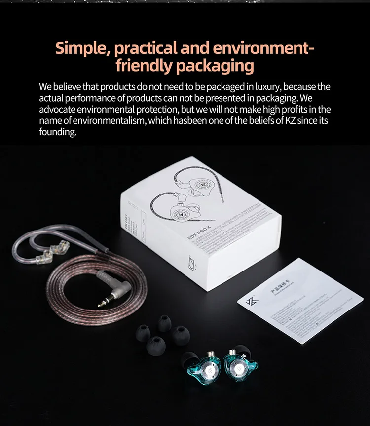 Kz Edx Pro X 1dd Earphones Hifi Bass 1 Dynamic Earbuds In Ear Monitor