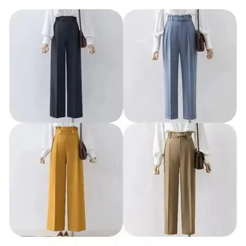 Women's spring summer high-waisted casual dress pants slim-fit suit pants Women's trousers fall professional pants
