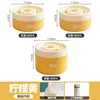 Lemon yellow lunch box 3 insulation bags-ceramic liner