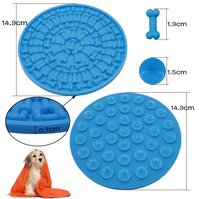 Silicone Dog Bath Peanut Butter Slow Feeder Treat Feeding Plate