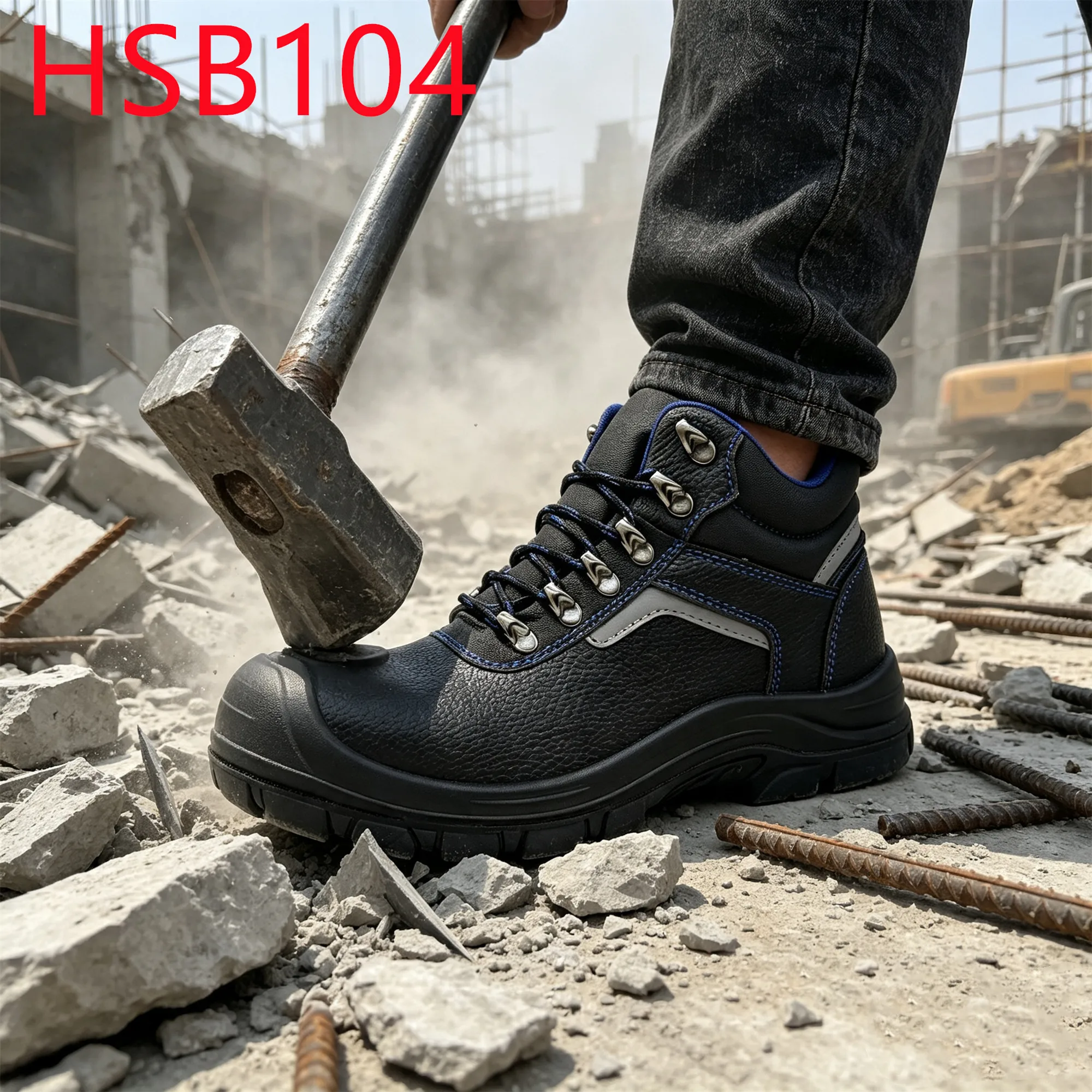 HY,Chemical Plant Anti-Acid&alkali S3 Standard Hua Singh Work Boots Reflective Strip Design Steel Toe Insert Safety Shoes HSB104
