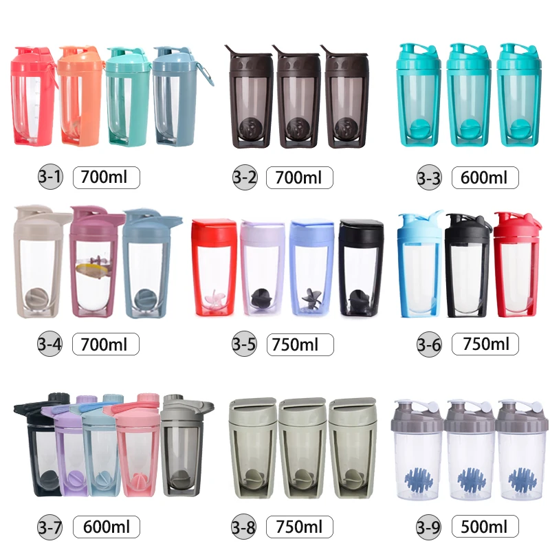 Custom Logo Bpa Free 500ml Plastic Gym Fitness Protein Shaker Bottle ...