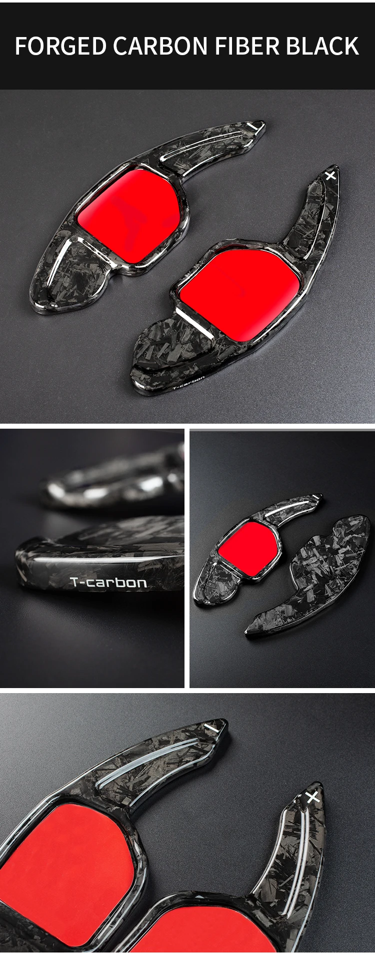 T-carbon Carbon fiber modification of steering wheel paddle shift fit for Audi A4 A6 A8 A7 TT TTS RS7 RS3 R8 shift paddle
