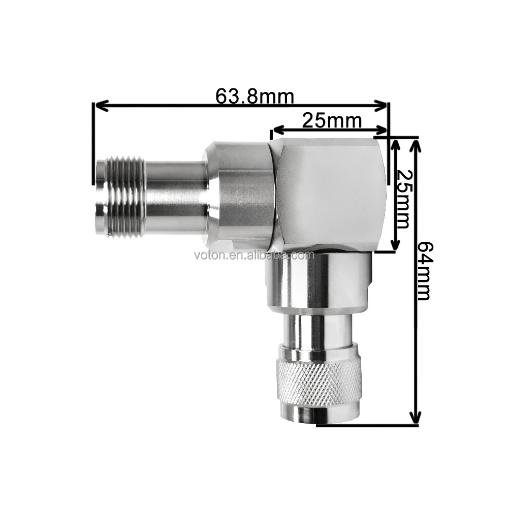 50 Ohm L Shape Type N Male to HN Female Right Angle 90deg RF Coaxial Coax Connector Adapter Couplers