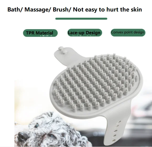 Food Grade Silicone Pet Bathing Massage Brush Dog Cleaning Massage Comb Bathing Brush Cleaning Supplies