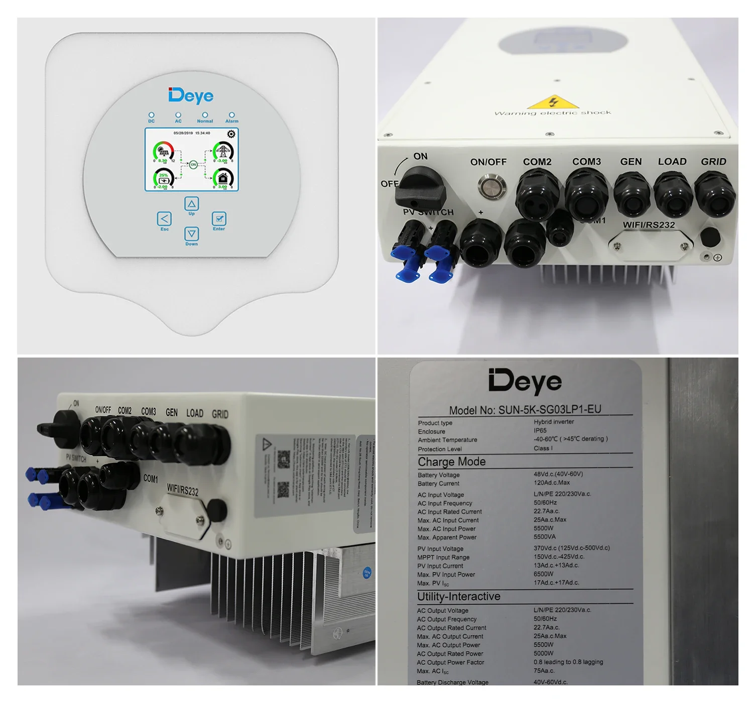 Deye Single Phase Hybrid Inverter Sun-3.6/5/6k-sg03lp1-eu 5000w 3.6kw ...