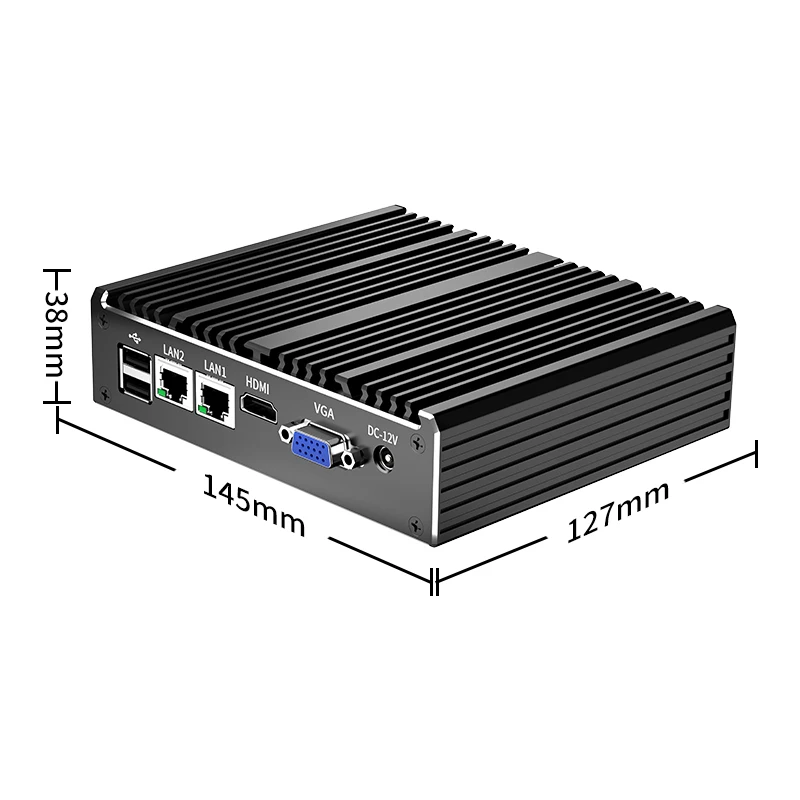 Made in China Cheap Dual Core Intel Celeron N2840 DDR3L Mini Industrial Computer Fanless Dual Gigabit LAN 4GB RAM and 128GB SSD