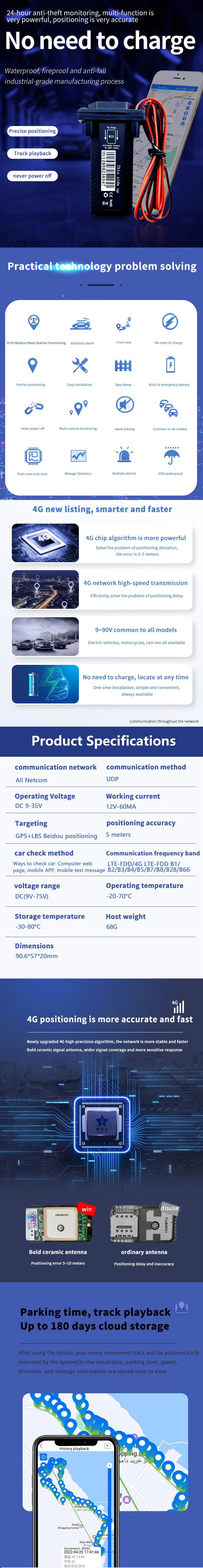 4g Smart Gps Tracker Автомобильный Транспорт Мотоцикл GSM GPS Трекер Локатор Глобальное Устройство Слежения в Режиме Реального Времени Предупреждения О Превышении Скорости