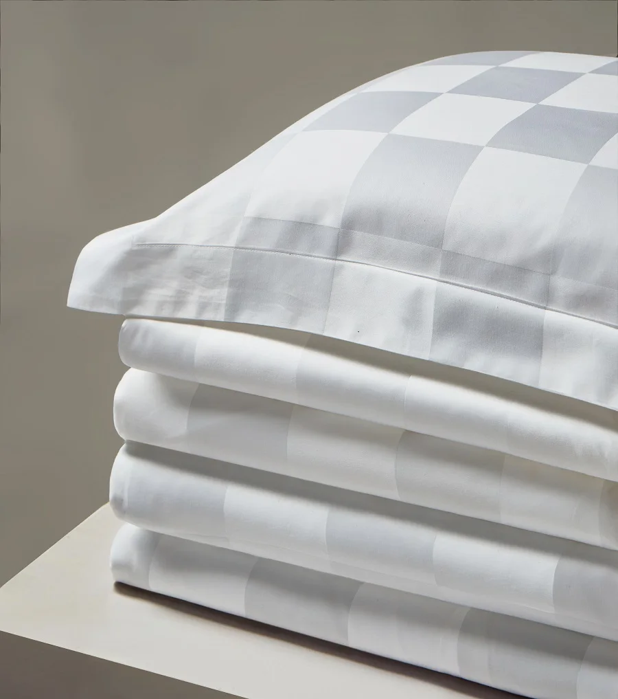 Extra Wide 100 Cotton Nine Lattice Dobby Fabric For 5 Satr Luxury