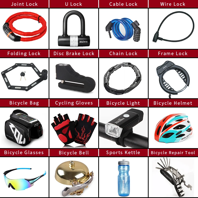 ZHONGLI железные + ABS велосипедные антижелезные Велосипедные замки рамы с ключом 88702