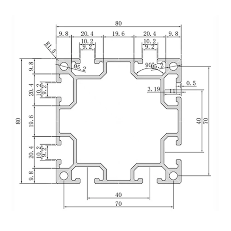 product 8080 industrial aluminum profiles are suitable for conveyor belts flexible chains flexible sheet chains and conveyors662-3