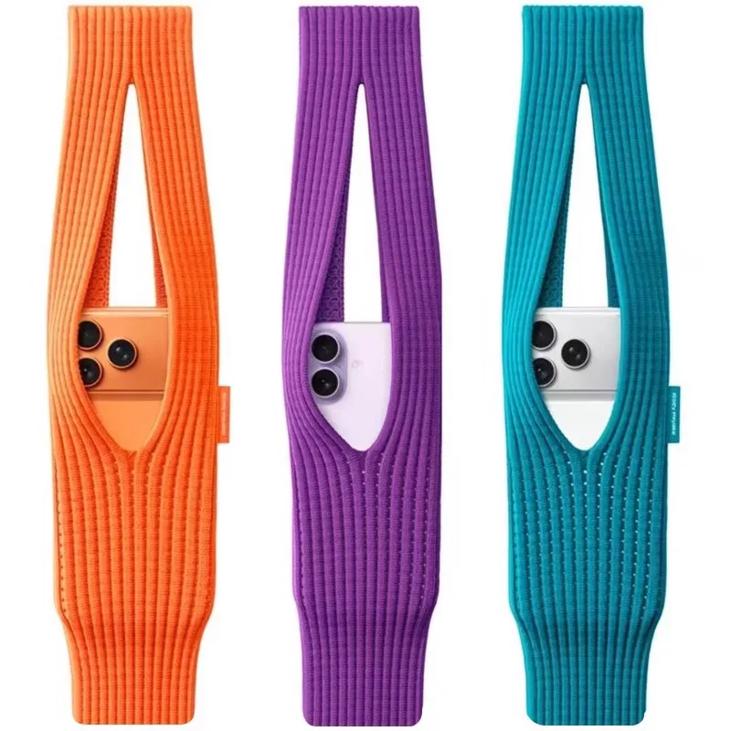 Factory Wholesale Mobile Phone Pouch Knit Crossbody Tote Bag Polyester Customization Material Length for iphone Luadtec