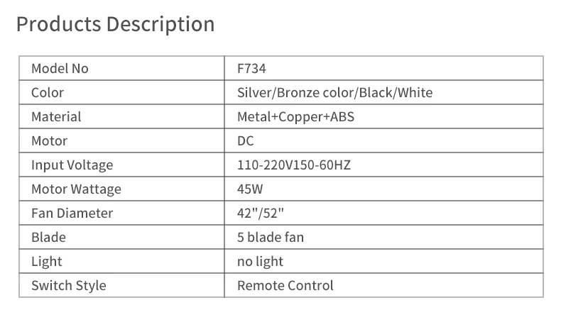 52in ceiling fan without light and remote no light reversible bldc motor abs blades for bedroom living room-26