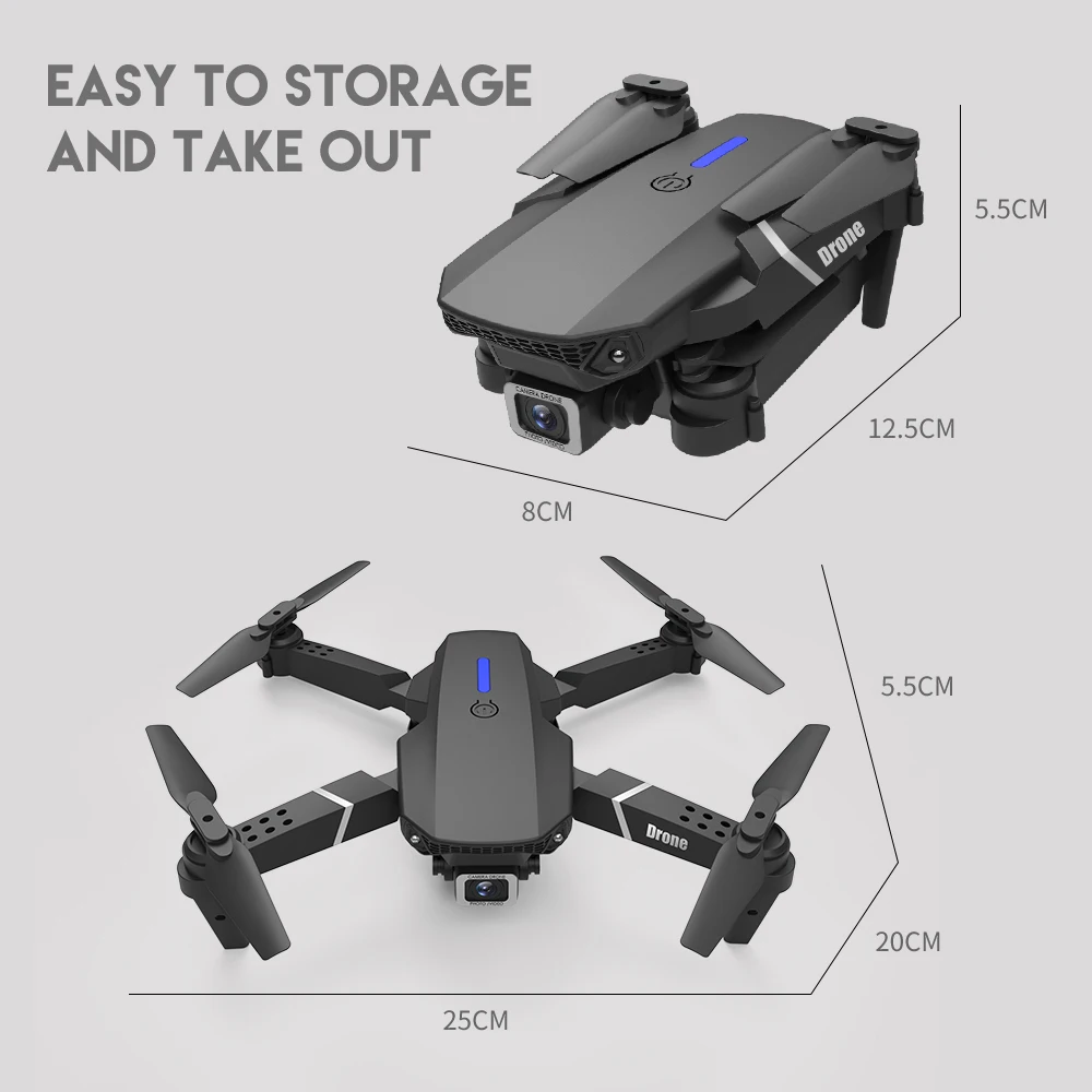 Cheap E88 4k HD Mini Drone With camera drone WiFi 1080p real-time transmission FPV drone follow me rc Quadcopter