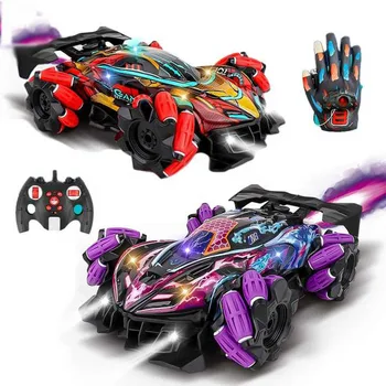 New 2.4g Finger Watch Remote Control Car With Light Music Spray 1/16 Gesture Sensing Stunt Rc Drift Car