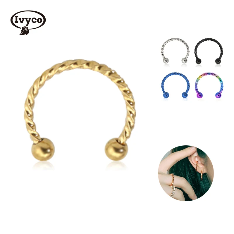 Gold wire women/'s body with stone nipples stud earrings hypoallergenic stainless steel
