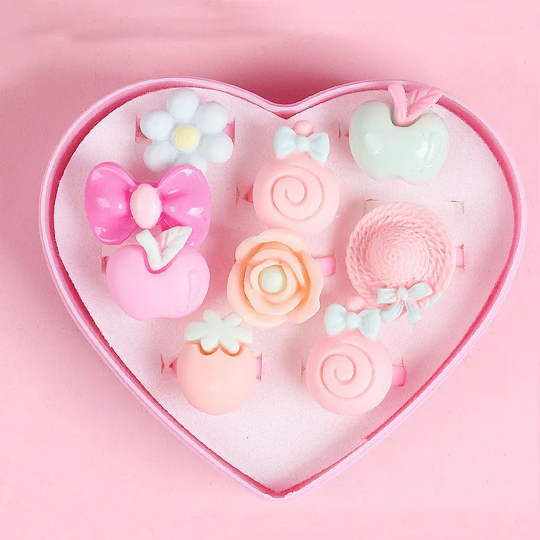 Набор детских колец с бабочками