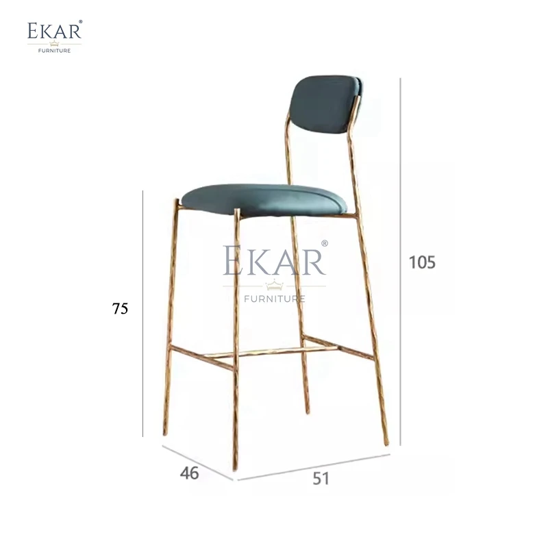 New design retro copper iron frame home bar stool restaurant chair dining room furniture manufacture