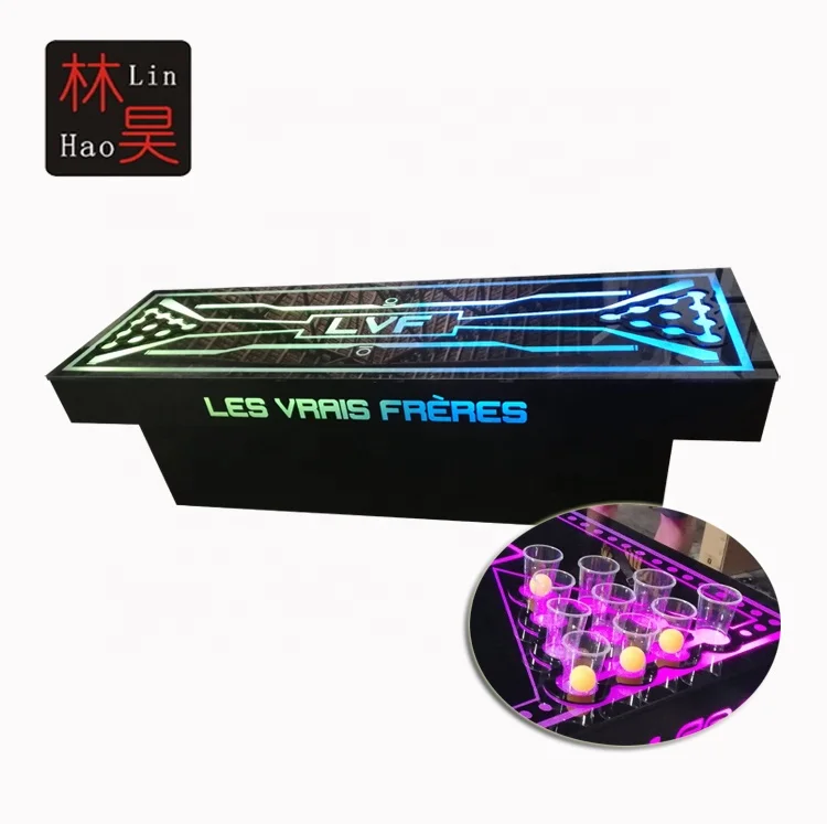 LED Customized Table for Beer Pong Game Drinking Game Table Set