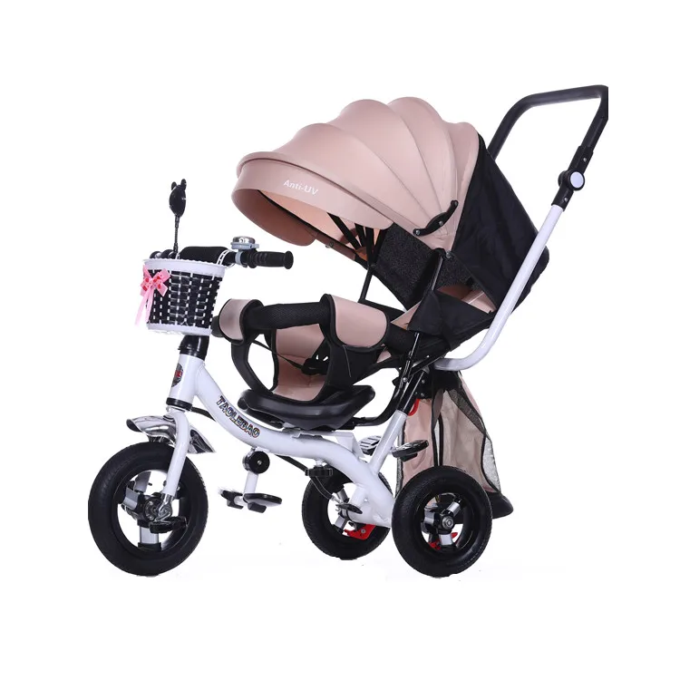 Wholesale High Quality Carbon Steel 4 in 1 Baby Tricycle