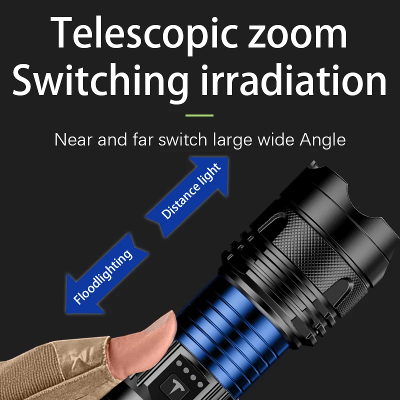 USB Rechargeable Portable Flashlight – Bright LED Multi-Function Light For Outdoor & Sky
