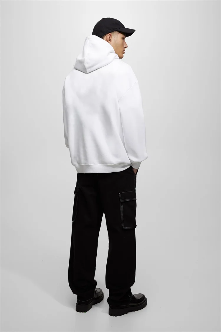 High Quality Men Hoodies Manufacture  Plus Size Custom Patch Embroidery  Fleece Hoodie With Strings for OEM